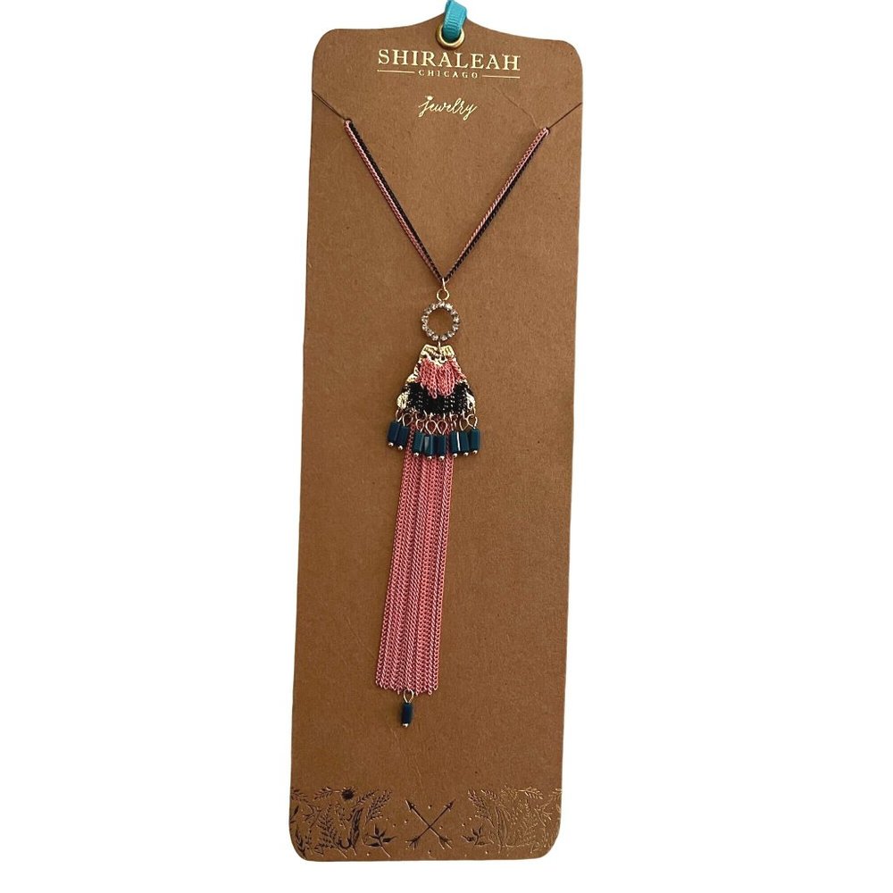 NWT Shiraleah Sloan Mixed Media 2 Strand Tassel Necklace Bohemian Anthro…